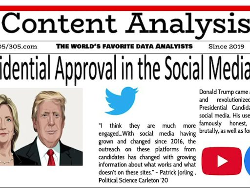 Media placard reading 'presidential approval in the social media age'